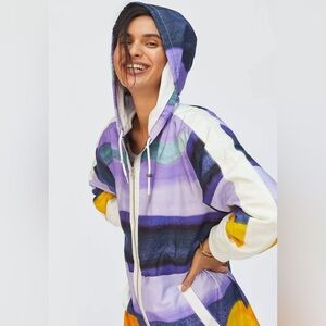 Anthropologie Maeve Striped Windbreaker Jacket